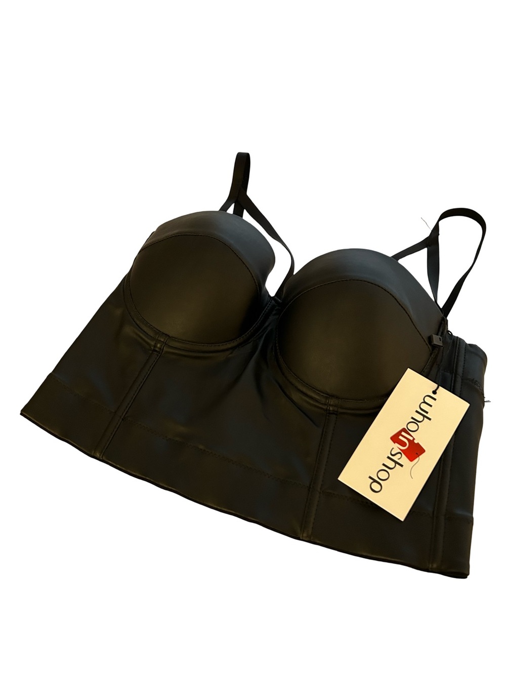 BRAND NEW! Black Vegan Leather Bustier